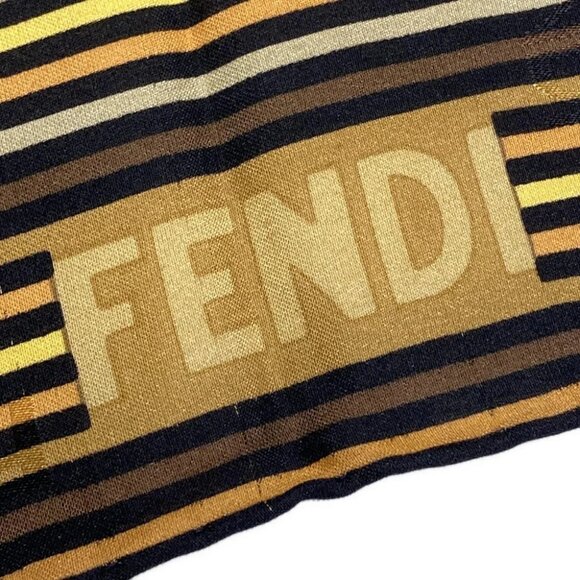 Auth FENDI Beige Brown Multi Scarf - Picture 3 of 6